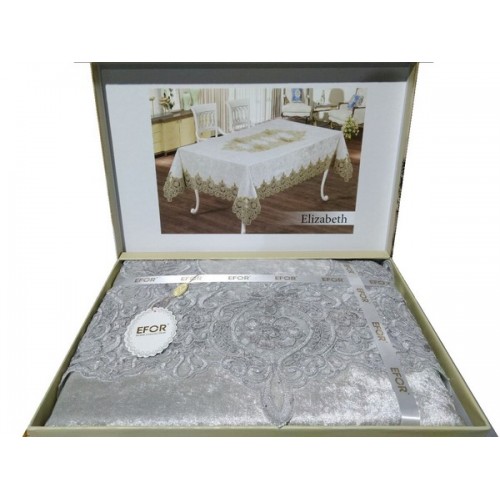 Скатерть EFOR ELIZABETH 160*220 прямоугольная серый
