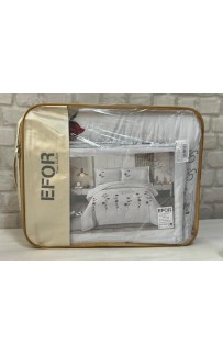 КПБ EFOR SATIN Эмилия (№3 РОЗА) с одеялом с вышивкой A.MAVI светло-голубой евро