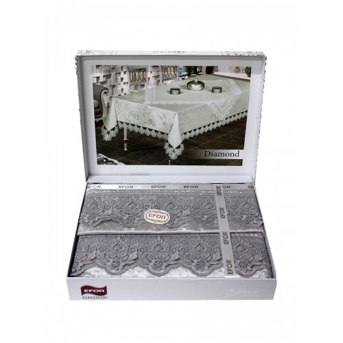 Скатерть EFOR DIAMOND 160*220 прямоугольная серебро GRI