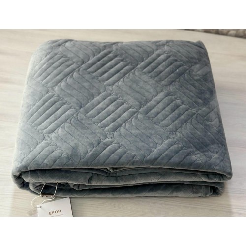 Покрывало COVERLET ПВХ велюр (220*240) серый GRI