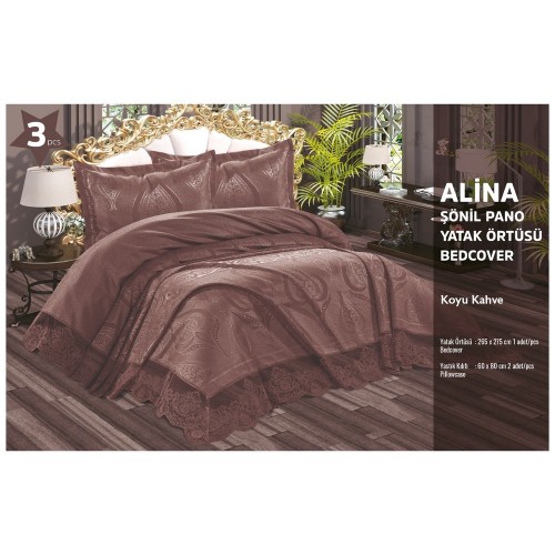 Покрывало EFOR с наволочками ALINA (265*275) темно-кофейный
