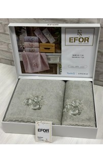 Набор полотенец EFOR из 2-х предметов (50*90 и 70*140) ROSE зеленый YESIL