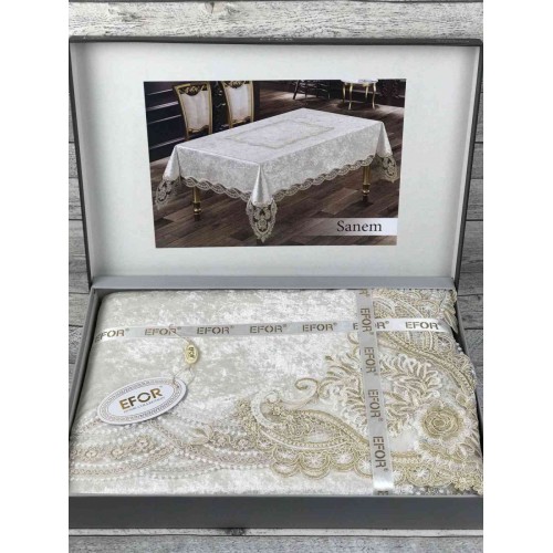 Скатерть EFOR SANEM 160*220 прямоугольная крем
