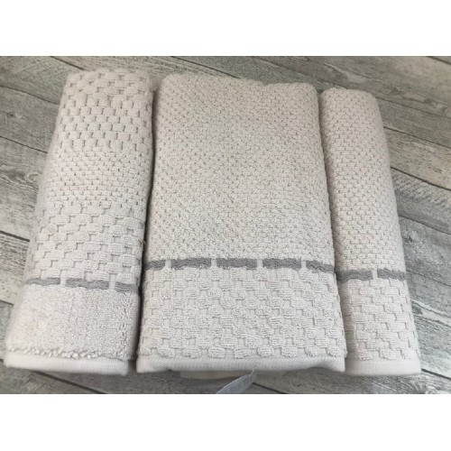 Набор полотенец PUPILLA MONET хлопок 3 шт (50*80,50*90,70*140) светло-бежевый