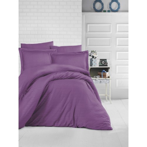 КПБ Efor Satin Gizgili (DUZ RENK MOR) евро