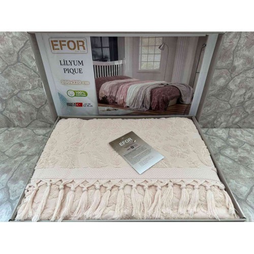 Покрывало EFOR LILYUM махровое (200*220) персиковый SOMON