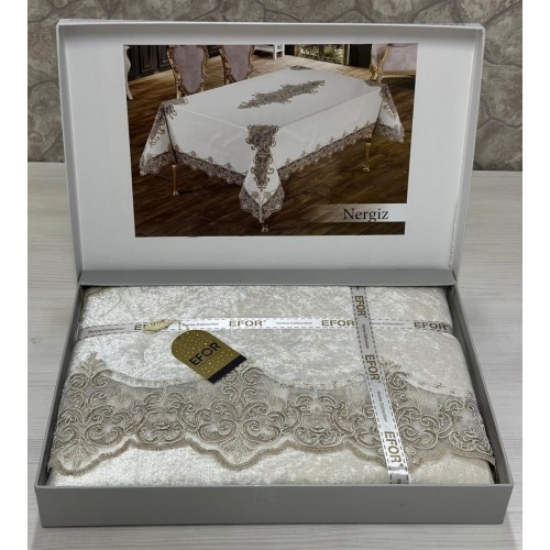 Скатерть EFOR NERGIS 160*220 прямоугольная крем KREM