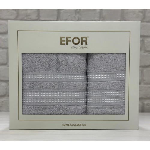 Набро полотенец EFOR из 2-х предметов (50*90.70*140) модель FITILLI (серый) GRI