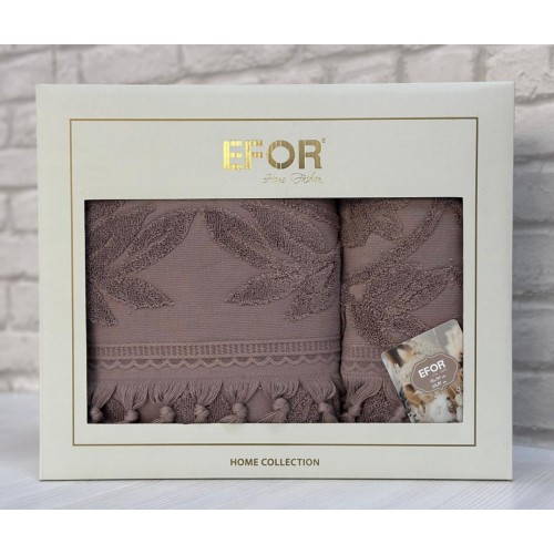 Набор полотенец EFOR из 2-х предметов (50*90.70*140) модель BARBERY NEW COTTONI (кофейный) KAHVE
