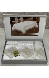 Скатерть EFOR CEYDA 160*220 прямоугольная крем KREM