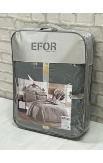 КПБ EFOR SATIN GRI 1,5 с одеялом серый