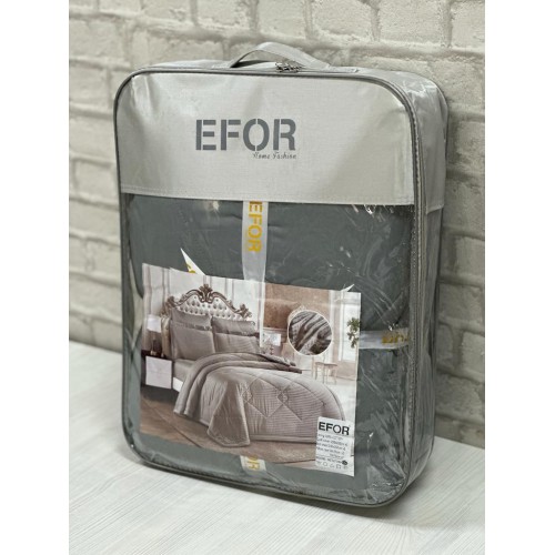 КПБ EFOR SATIN GRI 1,5 с одеялом серый
