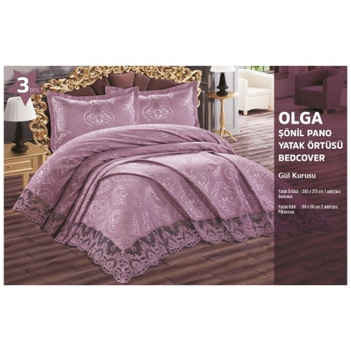 Покрывало EFOR с наволочками OLGA (265*275) сухая роза GUL KURUSU