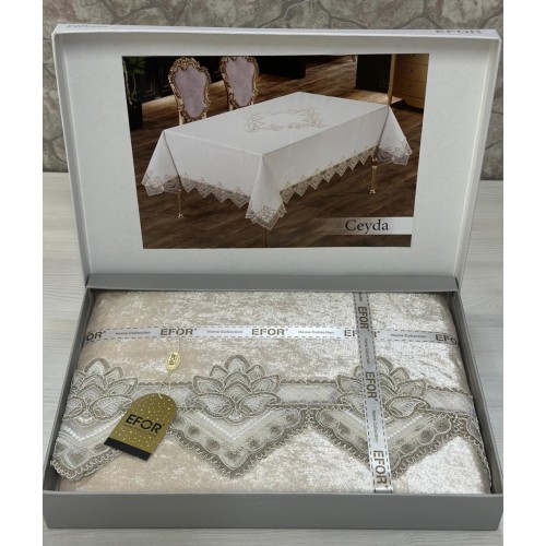 Скатерть EFOR CEYDA 160*220 прямоугольная капучино CAPI