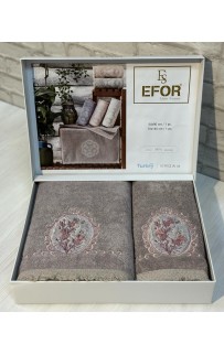 Набор полотенец EFOR из 2-х предметов (50*90 и 70*140) CICEK ARISI кофейный KAHVE