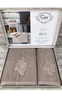 Набор полотенец SIKEL из 2-х предметов (50*90 и 70*140) CINAR SOFT KAHVE кофейный