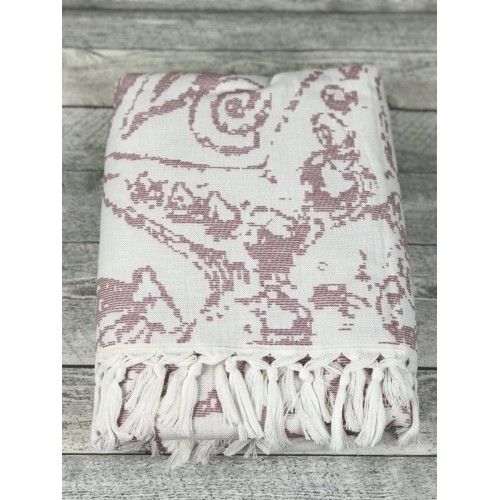 Пляжное полотенце пештемаль 100% хлопок Lagun сухая роза (90*170)