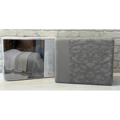 Покрывало PUPILLA BERNINI 180*240 махра/жаккард (хлопок) темно-серый K.GRI