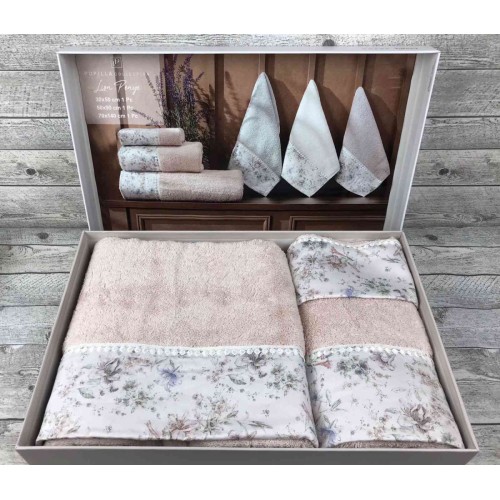 Набор полотенец Pupilla LION хлопок (3 шт) (30*50,50*90,70*140) PUDRA с принтом