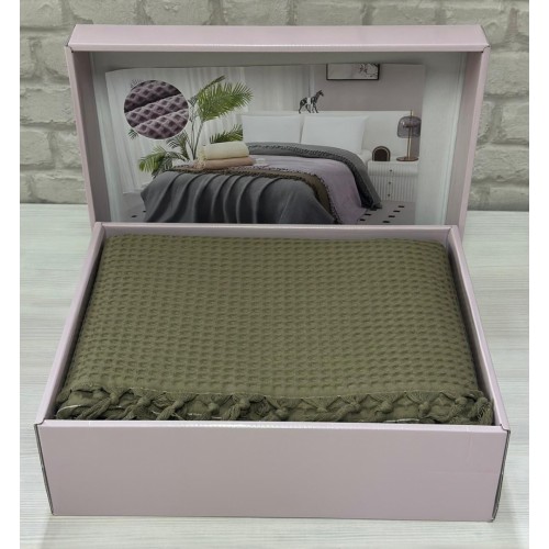 Покрывало вафельное EFOR 175*270 (АВ-02), зеленый