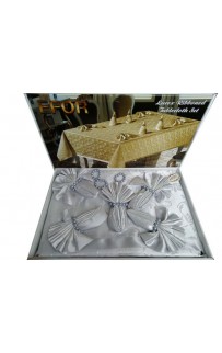 Скатерть EFOR KURDELEL? 160*220 8 салфеток серый