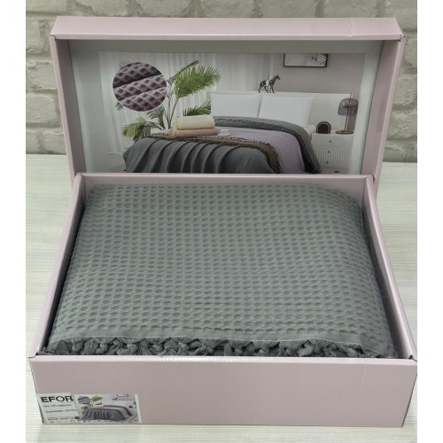 Покрывало вафельное EFOR 240*270 (АВ-01), серый