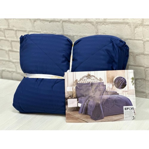 КПБ EFOR SATIN LACIVERT с одеялом темно-синий евро