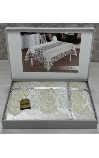 Скатерть EFOR NALAN 160*220 прямоугольная крем KREM