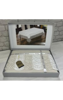Скатерть EFOR DARIA GARDENYA 160*220 прямоугольная капучино S.KAHVE