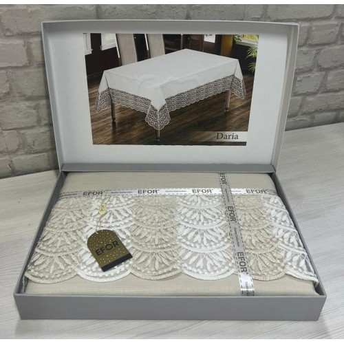 Скатерть EFOR DARIA GARDENYA 160*220 прямоугольная капучино S.KAHVE