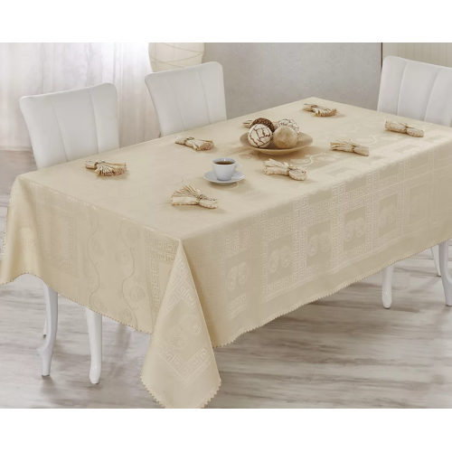 Скатерть EFOR Buta royal 160*220 прямоугольная капучино (S.KAHVE)