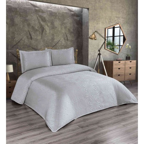 Покрывало EFOR Pique Bedspread NIDA (240*260) с наволочками серый GRI