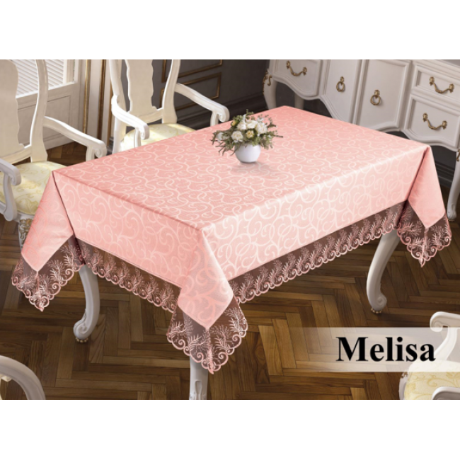 Скатерть EFOR MELISA 160*220 прямоугольная пудровый PUDRA