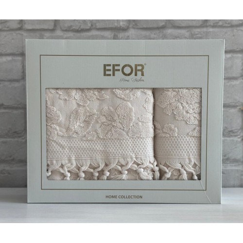 Набор полотенец EFOR из 2-х предметов (50*90.70*140) модель LILYUM NEW COTTONI (бежевый) BEJ