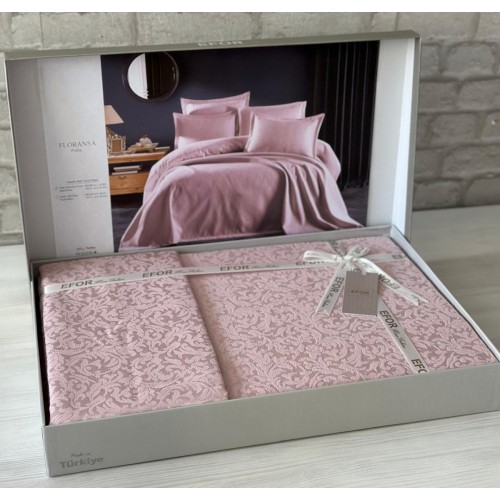 Покрывало EFOR (Gardines) с наволочками FLORANSA (240*260) пудровый PUDRA