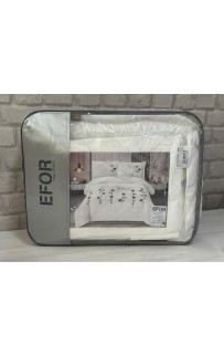 КПБ EFOR SATIN Эмилия (№3 РОЗА) с одеялом с вышивкой BEYAZ белый евро