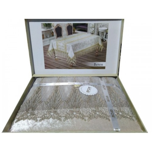 Скатерть EFOR BEREN 160*220 прямоугольная кофейный