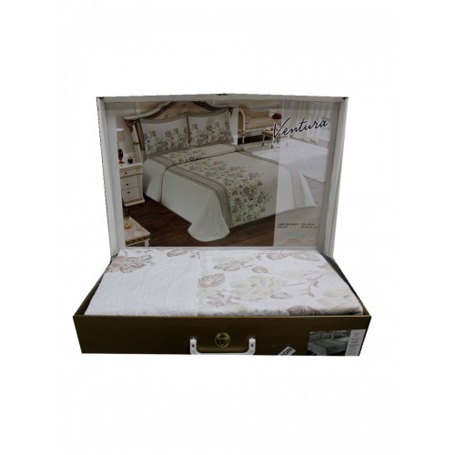 Покрывало EFOR гобеленовое двухстороннее VENTURA (240*260) c наволочками бежевый BEJ