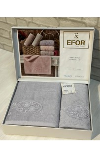 Набор полотенец EFOR из 2-х предметов (50*90 и 70*140) MOTIF GUPUR сиреневый MOR