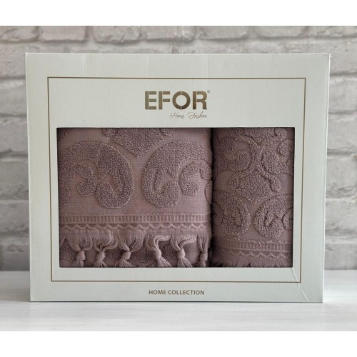 Набор полотенец EFOR из 2-х предметов (50*90.70*140) модель VASE NEW COTTONI (капучино) CAPUCHINO