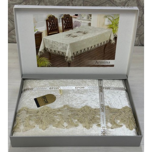 Скатерть EFOR ARMINA 160*220 прямоугольная кремовый KREM