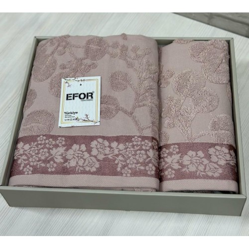 Набро полотенец EFOR из 2-х предметов (50*90.70*140) модель ROZALINA (бордовый) BORDO