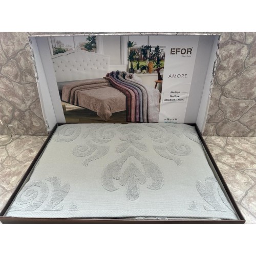 Покрывало EFOR AMORE махровое (220*240) серый GRI