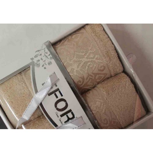 Набор полотенец EFOR PREMIUM (2 шт) бамбук (50*90/70*140) бежевый