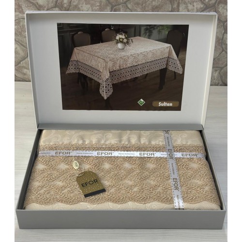 Скатерть EFOR SULTAN 160*220 прямоугольная капучино CAPI