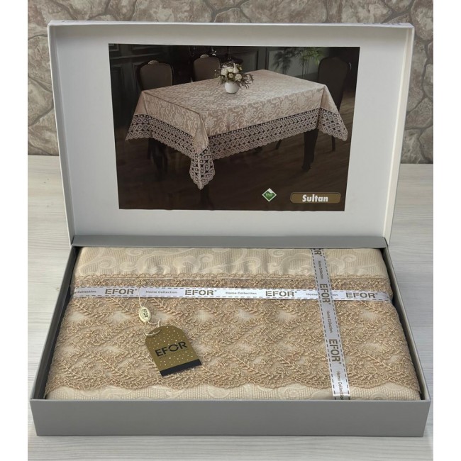 Скатерть EFOR SULTAN 160*300 прямоугольная капучино CAPI