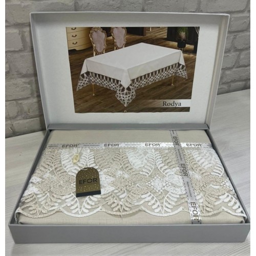 Скатерть EFOR RODYA GARDENYA 160*220 прямоугольная капучино S.KAHVE