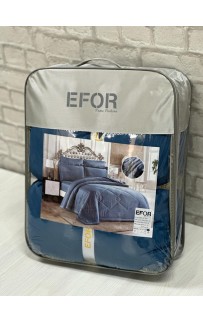 КПБ EFOR SATIN MAVI с одеялом синий евро