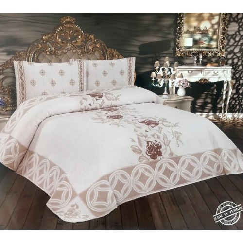 Покрывало EFOR гобеленовое двухстороннее FLORA (240*260) c наволочками серый