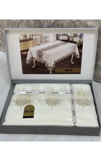 Скатерть EFOR NARIN GARDENYA 160*220 прямоугольная крем KREM